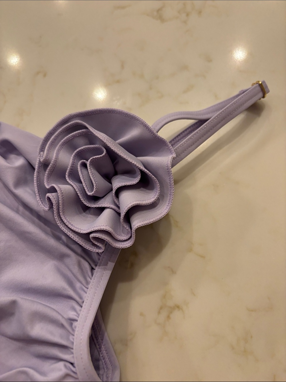 kate spade Lavender One-Shoulder Ruffle Bikini Set - Picture 7 of 8